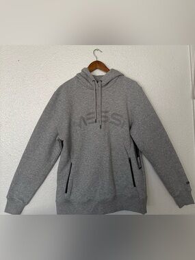 MESSI Men's Gray Hooded Sweatshirt with Subtle Chest Logo size M